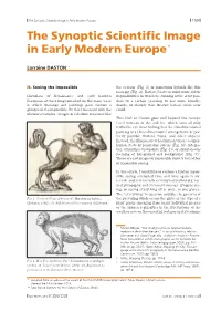 The Synoptic Scientific Image in Early Modern Europe*