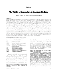 The Validity of Acupuncture in Veterinary Medicine