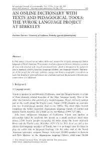 The Yurok Language Project at Berkeley