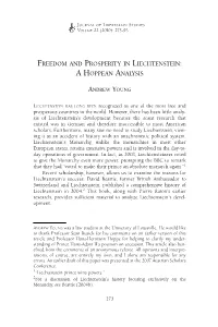 Freedom and Prosperity in Liechtenstein: a Hoppean Analysis