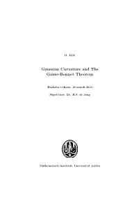 Gaussian Curvature and the Gauss-Bonnet Theorem
