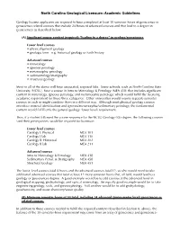 Geology Course Guidelines