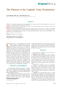 Originalarticle the Patterns of the Cephalic Veins Termination