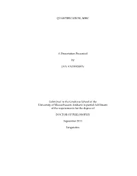 Quantification, Misc