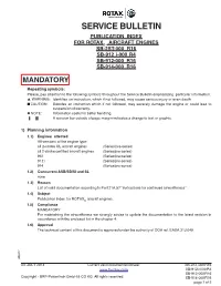 Service Bulletin Publication Index
