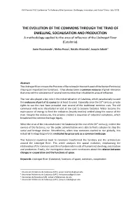 The Evolution of the Commons Through the Triad of Dwelling, Socialisation and Production