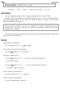 Unicode Translate — Translate ﬁles to Unicode