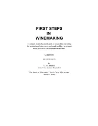 First Steps in Winemaking
