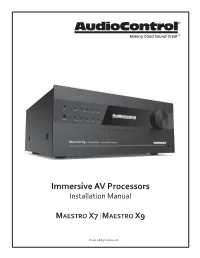 Immersive AV Processors Installation Manual