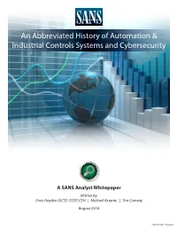 An Abbreviated History of Automation & Industrial Controls Systems And