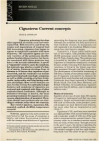 Ciguatera: Current Concepts