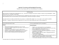 Cognitive Functioning/Psychological Processing
