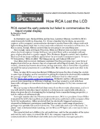 How RCA Lost the LCD