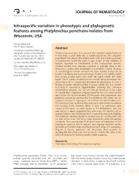 JOURNAL of NEMATOLOGY Intraspecific Variation in Phenotypic