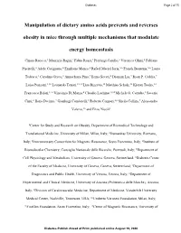 Manipulation of Dietary Amino Acids Prevents and Reverses Obesity in Mice Through Multiple Mechanisms That Modulate