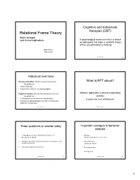 Relational Frame Theory