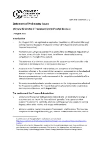 Statement of Preliminary Issues – 17 August 2021