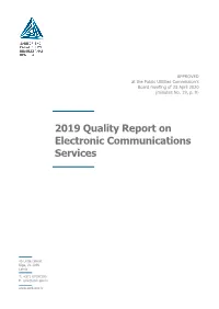 2019 Quality Report on Electronic Communications Services