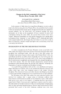 Changes in the Bird Community of the Lower Truckee River, Nevada, 1868 - 2001