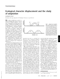 Ecological Character Displacement and the Study of Adaptation