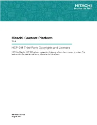 HCP-DM Third-Party Copyrights and Licenses