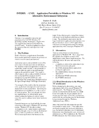 INTERIX: UNIX Application Portability to Windows NT Via an Alternative Environment Subsystem