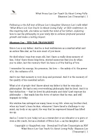 Shannon Lee (Transcript) | 1