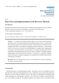 State Prices and Implementation of the Recovery Theorem
