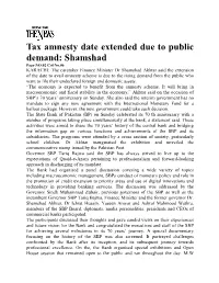 Tax Amnesty Date Extended Due to Public Demand: Shamshad