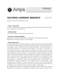 Teaching-Learning-Research: Design and Environments