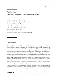 Textile Dyes: Dyeing Process and Environmental Impact