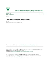 The Freedom to Speak, Create and Dream