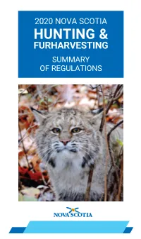2020 Nova Scotia Hunting & Furharvesting Summary of Regulations
