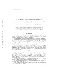 A LOCALIZATION PRINCIPLE for ORBIFOLD THEORIES 3 Coprime Positive Integers)