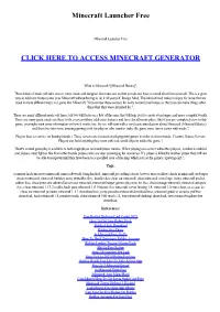 Minecraft Launcher Free