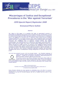 Miscarriages of Justice and Exceptional Procedures in the 'War