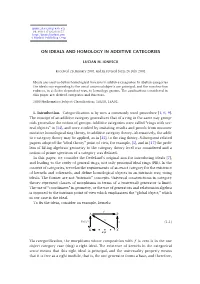 On Ideals and Homology in Additive Categories