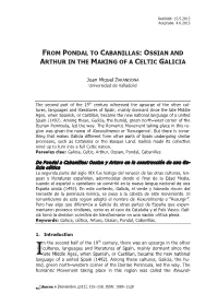 Ossian and Arthur in the Making of a Celtic Galicia