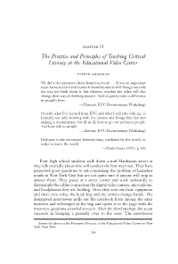 The Practice and Principles of Teaching Critical Literacy at the Educational Video Center