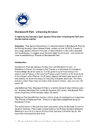 Wandsworth Park - Enhancing Its Future