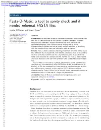 A Tool to Sanity Check and If Needed Reformat FASTA Files