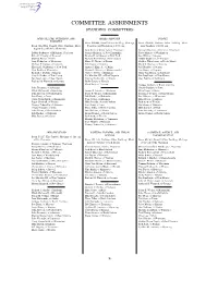Committee Assignments Standing Committees