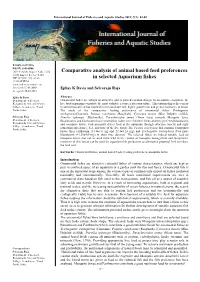 Comparative Analysis of Animal Based Feed Preferences in Selected