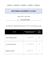 Eeo Public File Report // La Seu