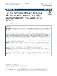 Forensic Chemical Profiling of Flavouring Additives in Seized Mu’Assel (Shisha) by Gas Chromatography-Mass Spectrometry (GC-MS) Deepak Middha and Archna Negi*