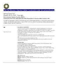 (Log Into Callisto 3 Weeks Prior to Fair for Current Directory) Spring Career