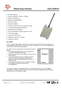 Rs232 Radio Modem 232C-868Fr1