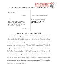 This Document Is a Confidential Filing. Access Is Prohibited Except As Authorized by Court Order. in the Court of Chancery of Th