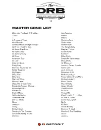 DRB Master Song List.Pages