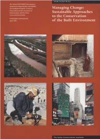 Managing Change: Sustainable Approaches to the Conservation of the Built Environment